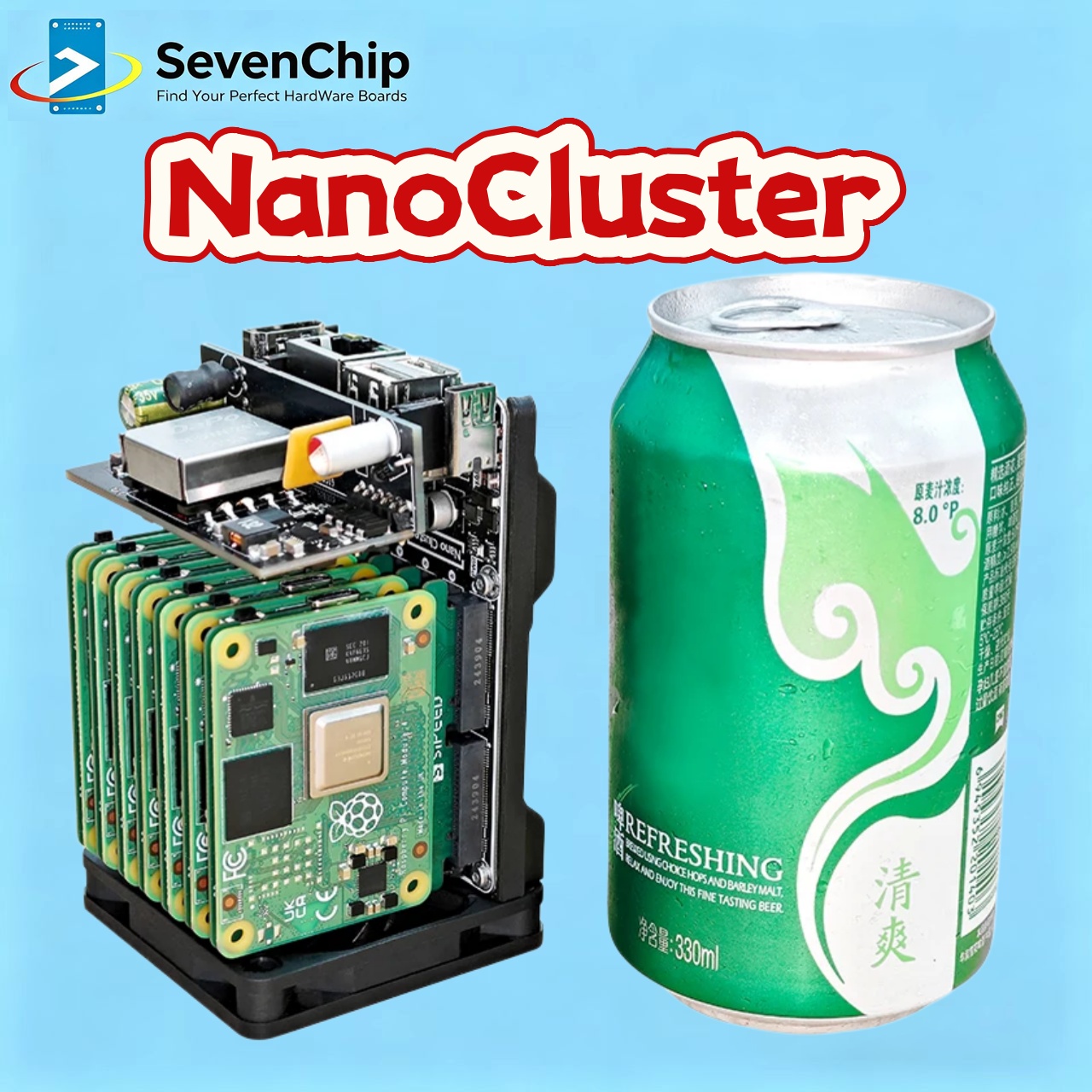 Deskpi Super6C - Sipeed NanoCluster 7x CM4/CM5 Düğümleri Mini